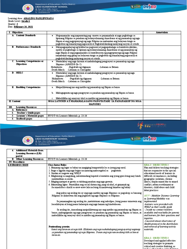 COT 1 Lesson Exemplar | PDF