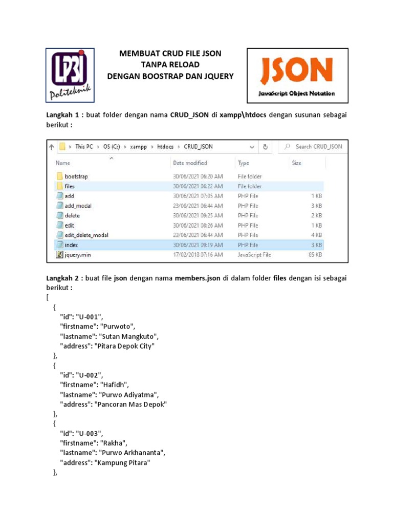 CRUD JSON File Management Guide | PDF | Json | Persistence