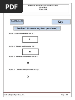 Section 1 (Answer Any Two Questions.) : School Based Assessment 2021 Grade-1 English