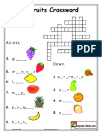 VOCABSHEETS - Fruits - Fruits Crossword