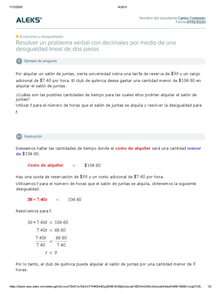 Desigualdad de Alquiler de Salón | PDF, image size:768x1024