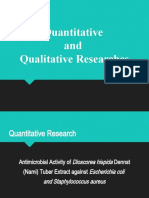 Quantitative and Qualitative Researches