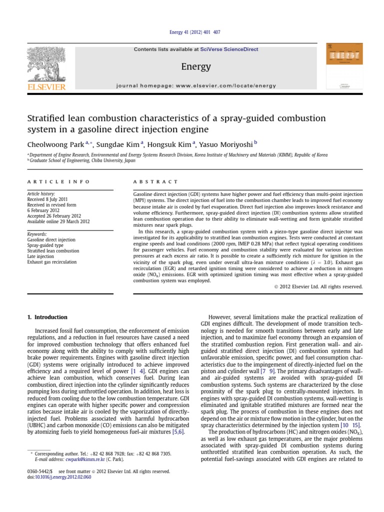 6.stratified Lean Combustion Characteristics of A Spray-Guided ...