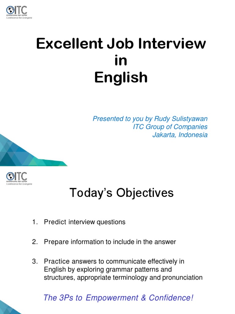 English Job Interview Guide | PDF | Job Interview | Leadership