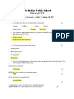 The Indian Public School: Department of ICT Theory Assessment - Online Training July 2021