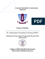 BS Radiography - Imaging Technology - Curriculum