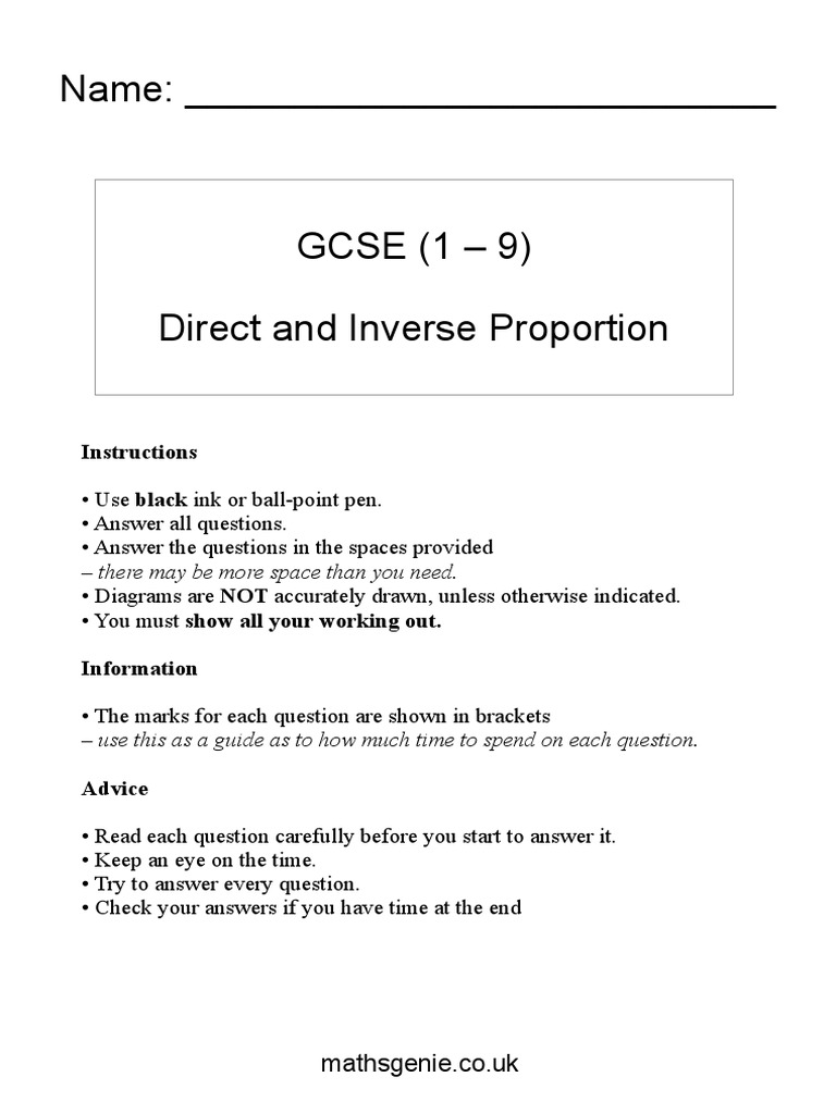 Name: - : Instructions | PDF | Teaching Mathematics | Science