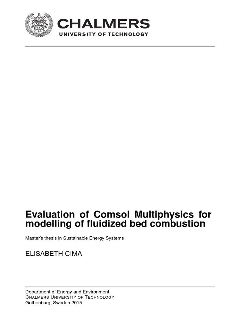 Evaluation of Comsol Multiphysics For Modelling of Fluidized Bed Combustion PDF Fluid