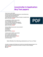 Microcontroller & Application MCQ Test Papers: State Whether The Following Statements Are True or False
