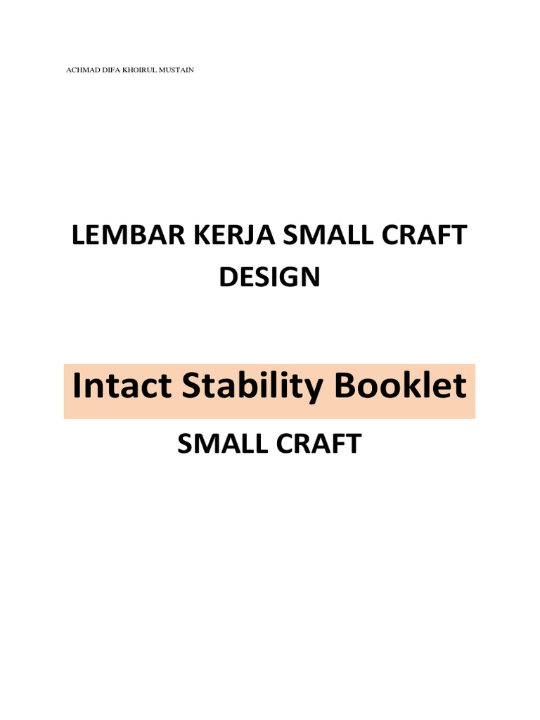 Intact Stability in Small Craft Design | PDF
