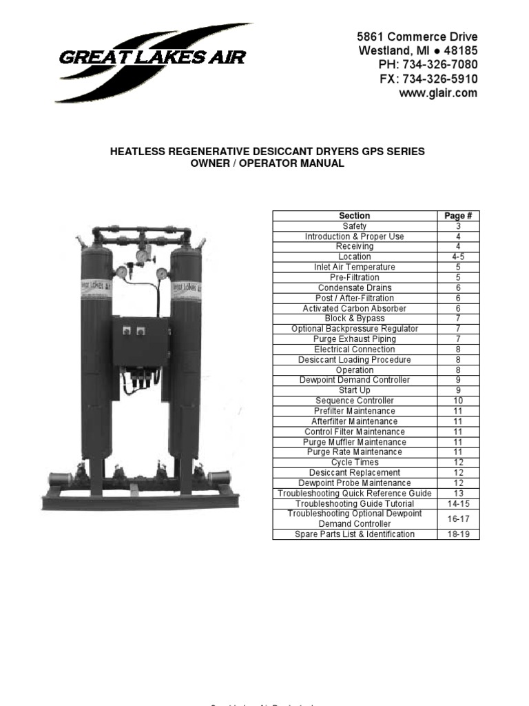 Heatless Regenerative Dessicant Dryers | PDF | Clothes Dryer | Valve