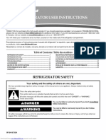 Refrigerator Safety: Table of Contents / Table Des Mati Res