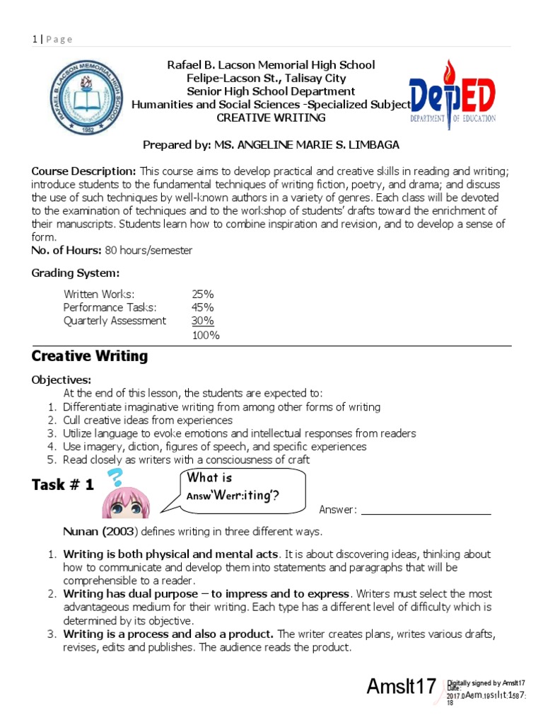 Creative Writing Module 2, PDF, Metre (Poetry)