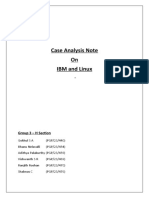 Case Analysis Note On IBM and Linux: Group 3 - H Section