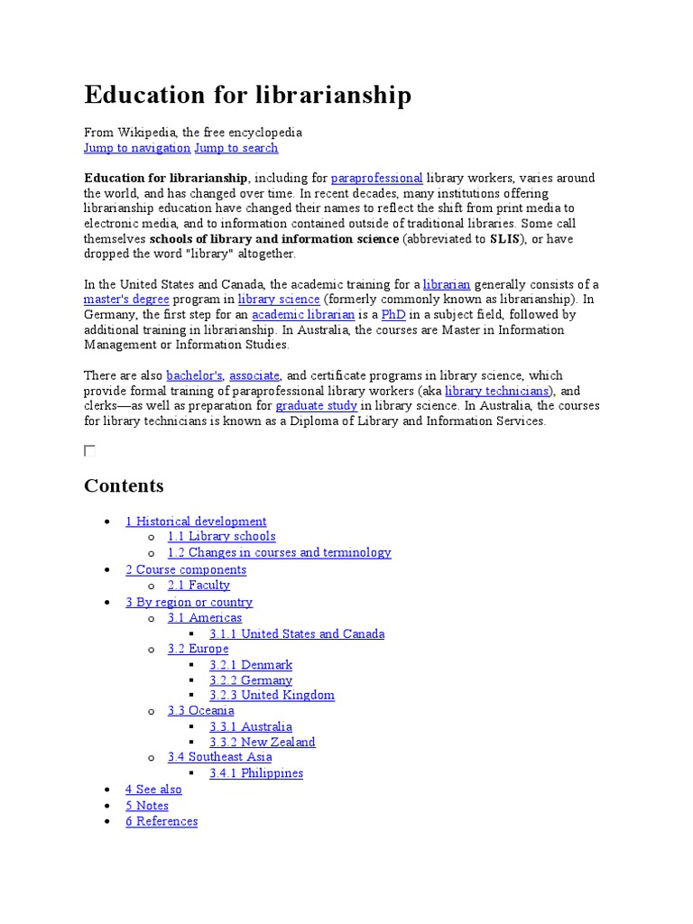Librarian Education Requirements in the UK | PDF | Library Science ...