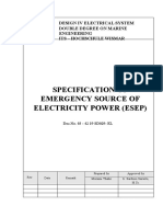 Specification of Emergency Source of Electricity Power (Esep)