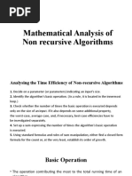 Mathematical Analysis NonRecursive Algorithms