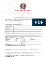 Creditcard Authorization Form