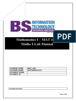 Maths 1 Manual 2019