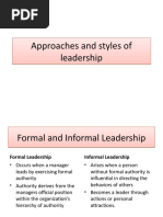 Approaches and Styles of Leadership