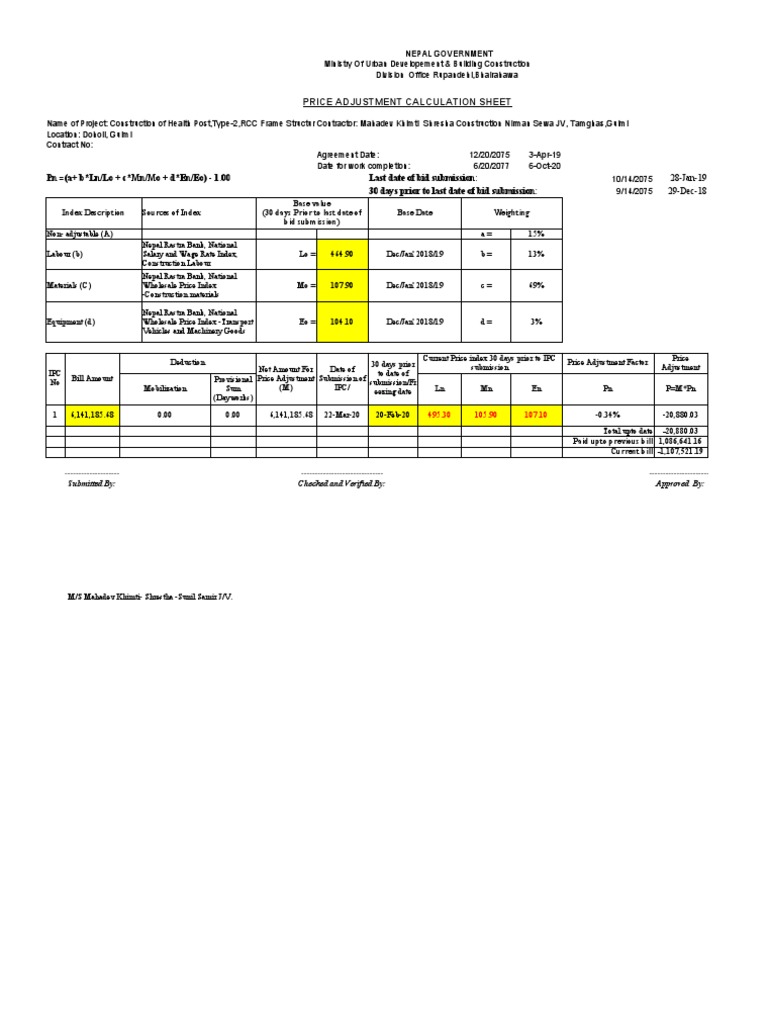 price-adjustment-calculation-sheet-pdf-concrete-cement