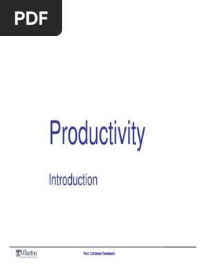 Productivity