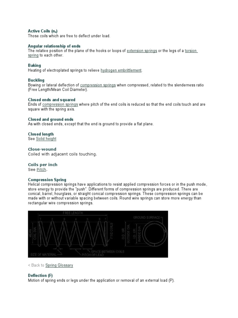 Extension Springs Torsion Spring Active Coils (N) Download Free PDF Young's Modulus