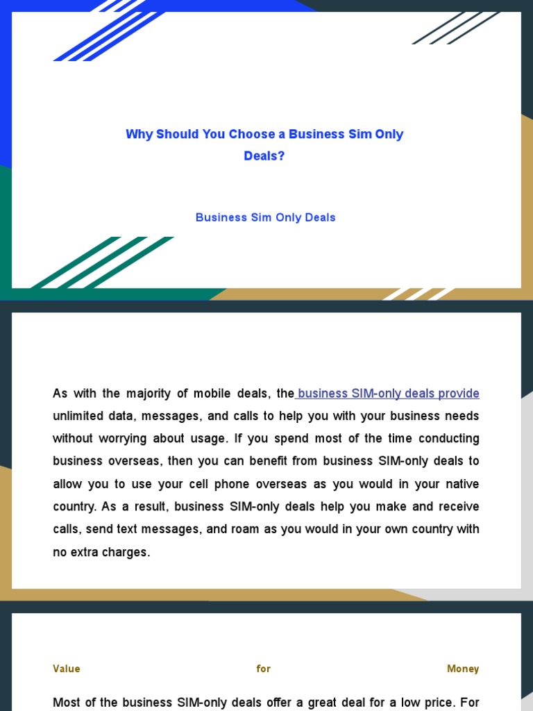 Benefits of Business SIM Only Deals | PDF