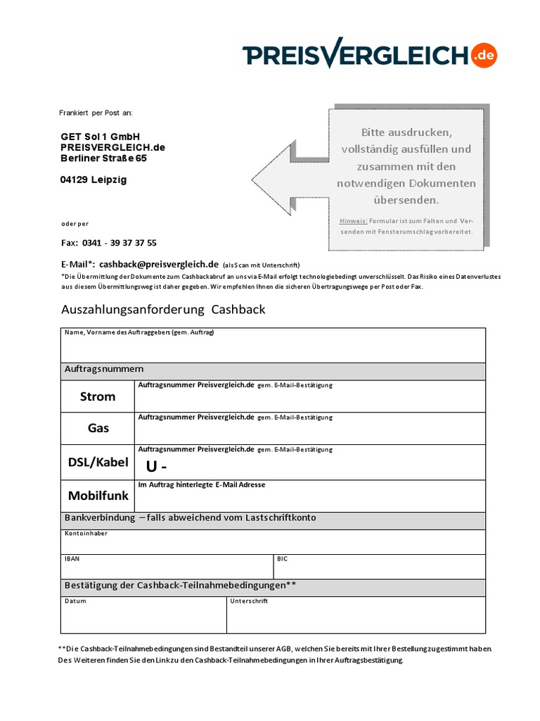 Cashback Formular | PDF