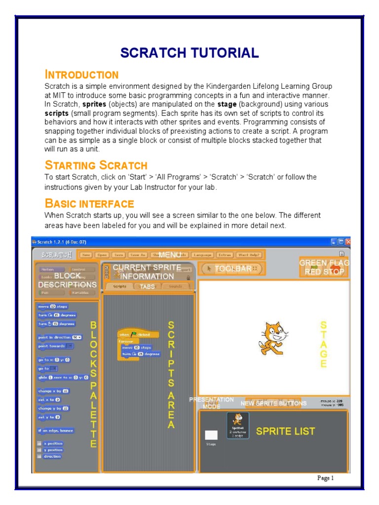 Scratch Tutorial | Download Free PDF | Scratch (Programming Language ...