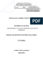 PAT Kelas 7 - PA Kristen Dan Budi Pekerti