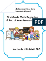 First Grade SLO Math Assessments, Pre and Post2