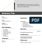 Abubakar Fida: Experience