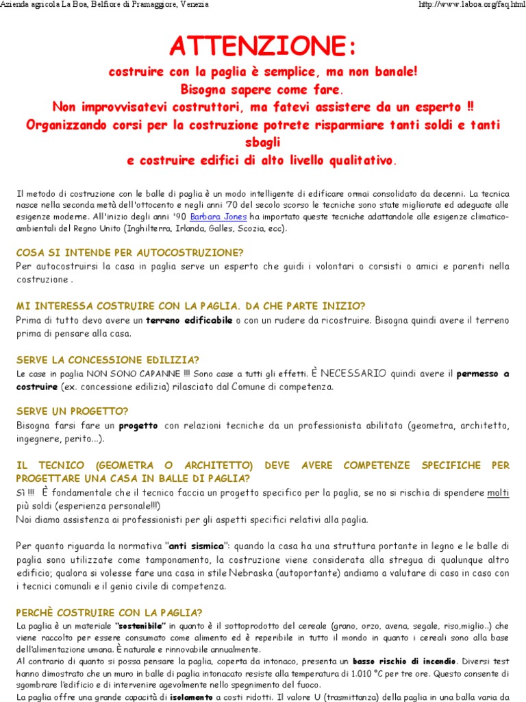 Costruire Con La Paglia