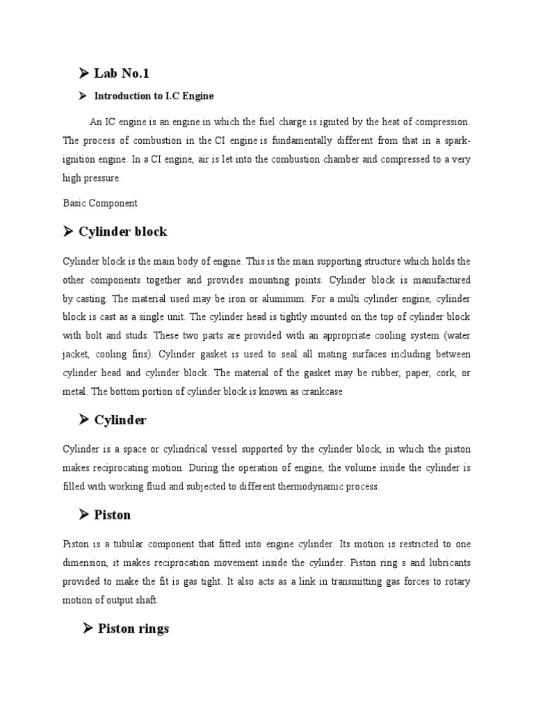 An Introduction to the Basic Components and Terminology of Internal Combustion Engines PDF