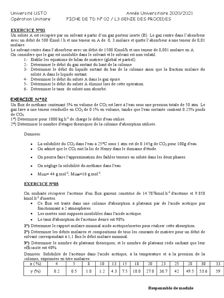 Bilan de matière en opérations unitaires | PDF | Chimie | Chimie physique