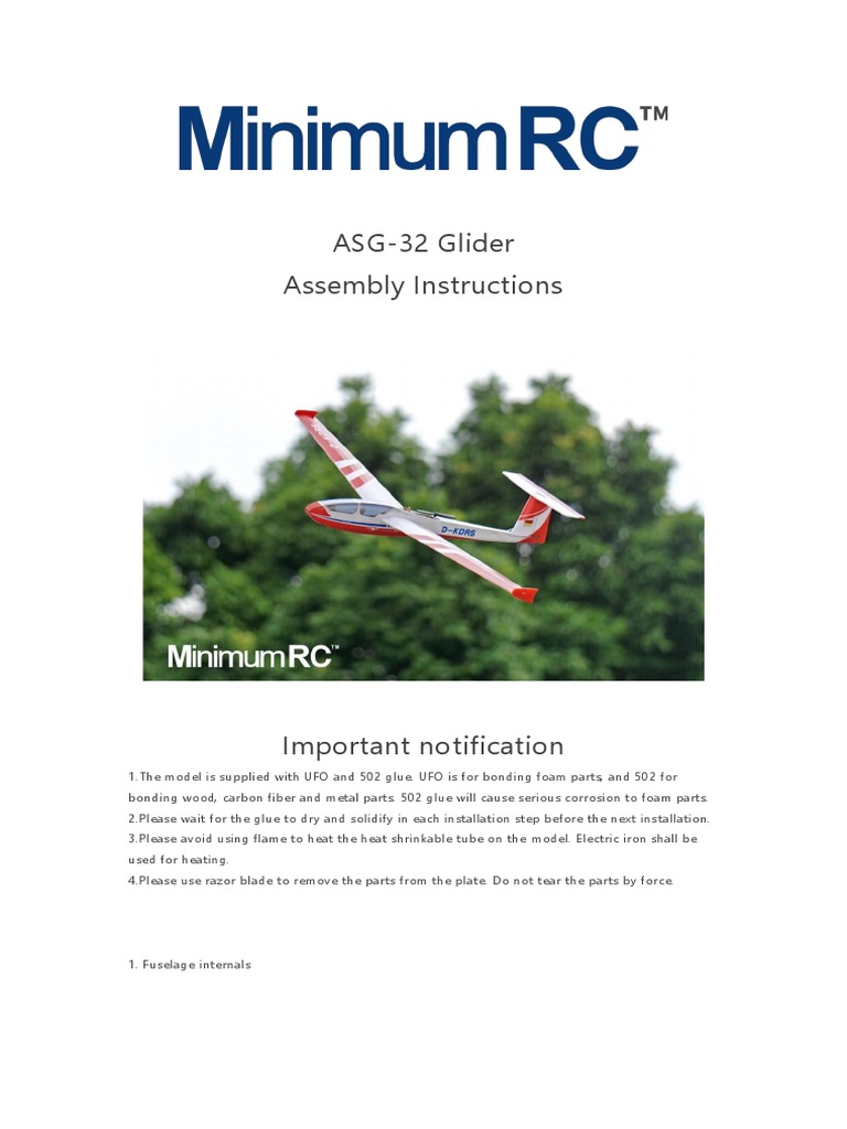 ASG32 Glider Assembly Instructions PDF Empennage Aircraft