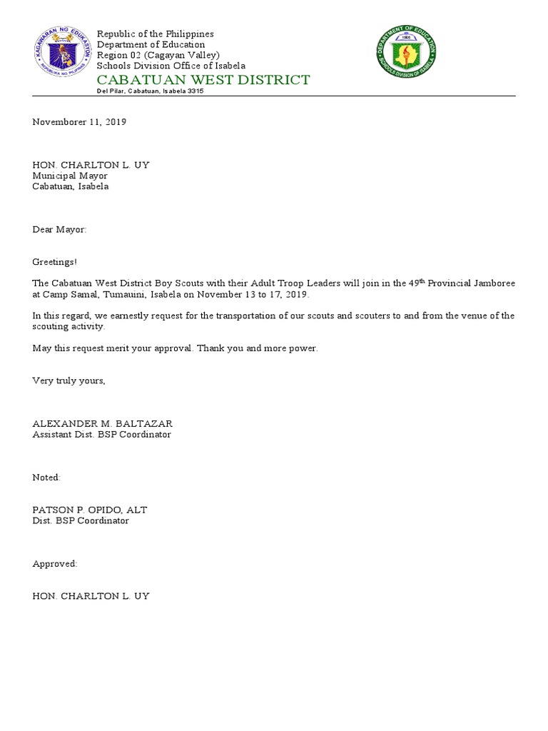 Request Letter Transportation PDF