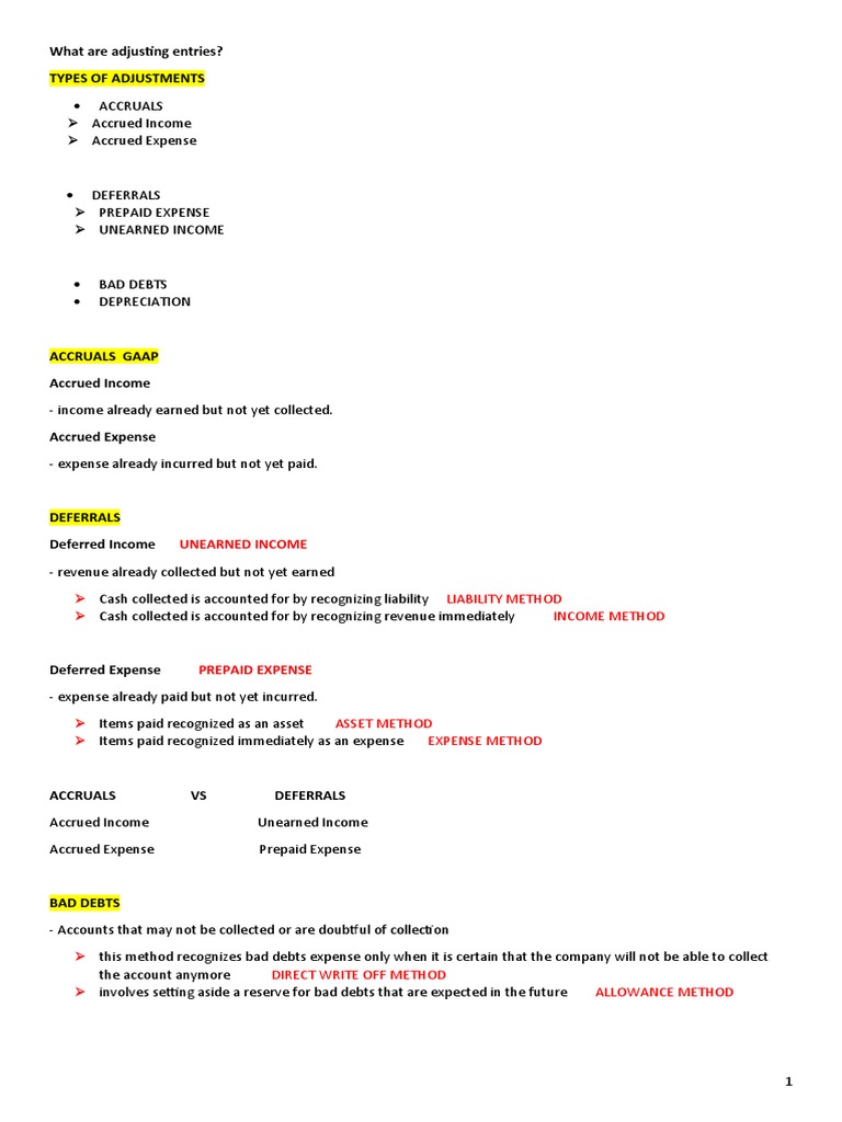 1.what Are Adjusting Entries | PDF | Deferral | Accrual