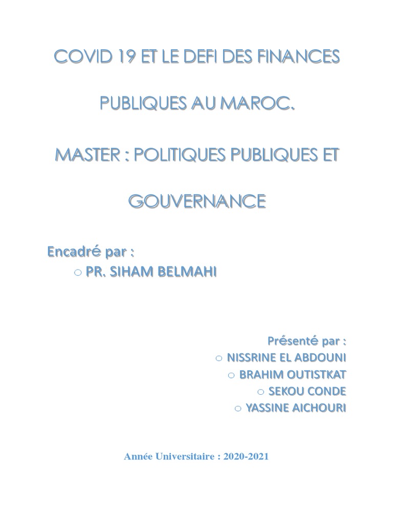 Finances publiques marocaines post-COVID | PDF | Maroc | Dette publique