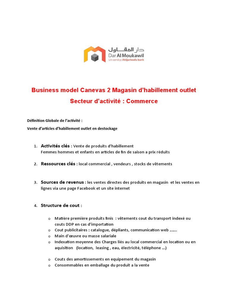 Business Model Canevas 2commerce | PDF