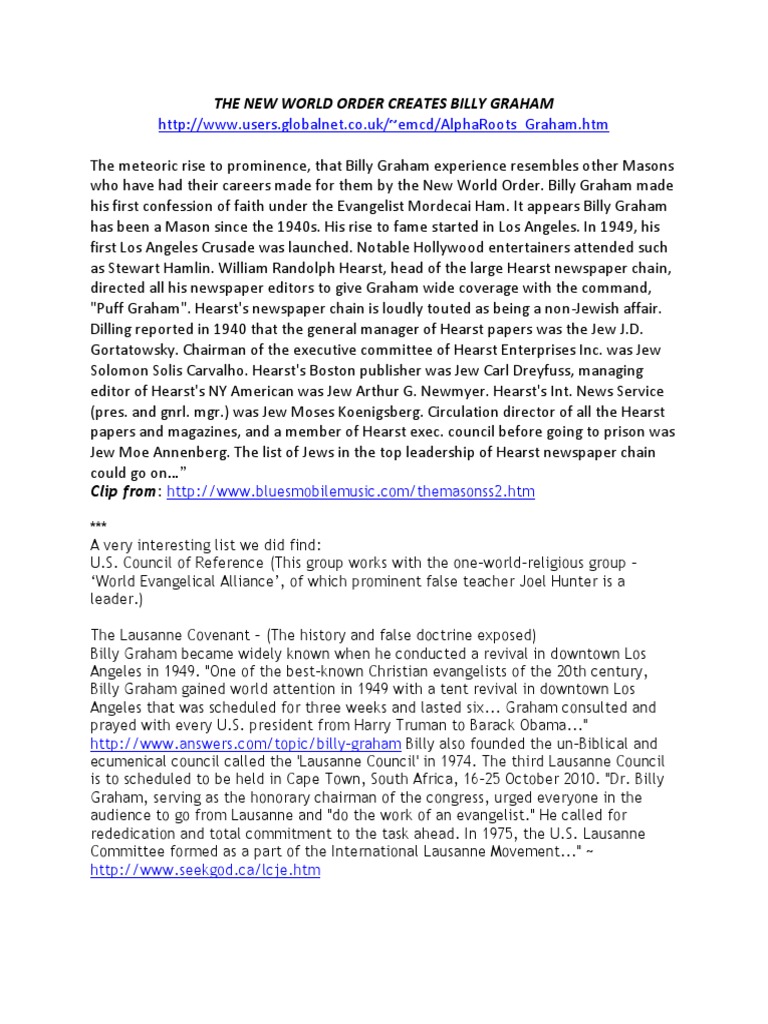 Billy Graham A Freemason? | PDF | Billy Graham | Emergency Management