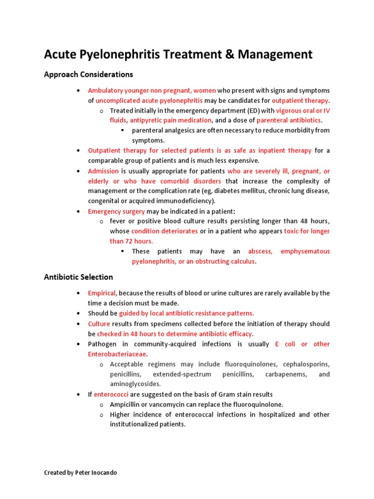 Acute Pyelonephritis Treatment Guidelines | PDF | Clinical Medicine ...