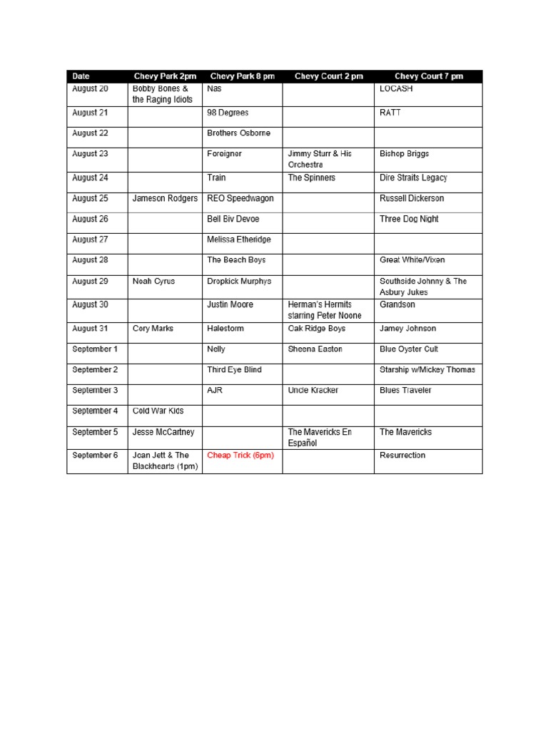 State Fair Concert Schedule1 PDF