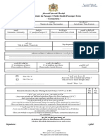 Fiche Sanitaire Du Passager - Coronavirus