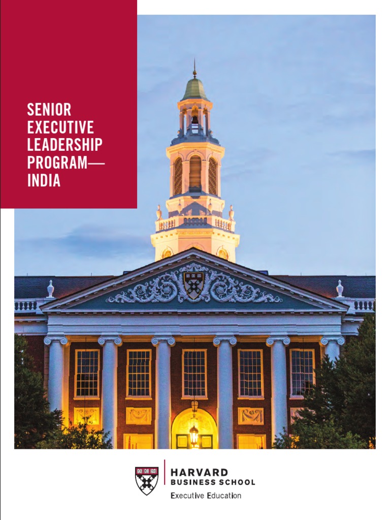 Senior Executive Leadership Program - India | PDF | Harvard Business ...