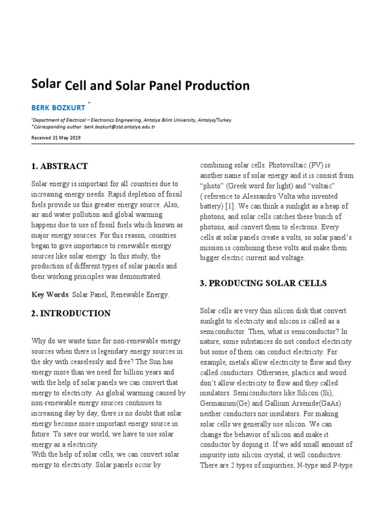 Solar Cell & Panel Production Guide | PDF | Solar Cell | Photovoltaics
