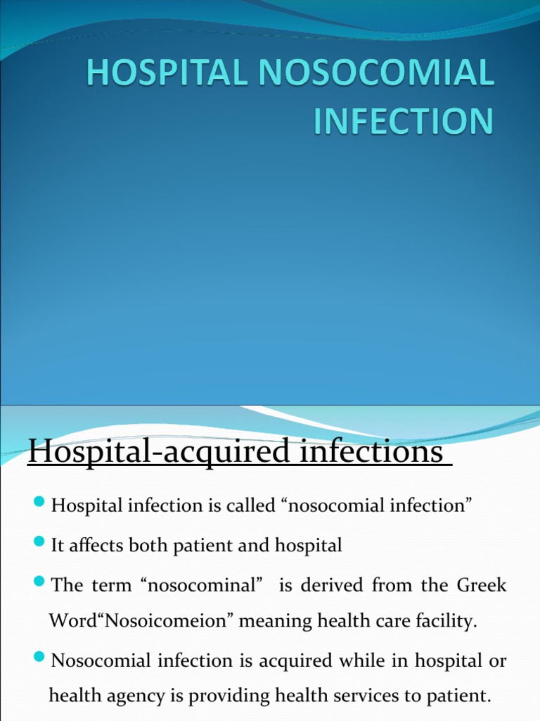8A Nosocomial Infection | PDF | Hospital Acquired Infection | Infection