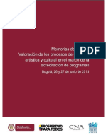 Memorias, Evento Investigación Creación CNA_Valoracion_Procesos_Creacion