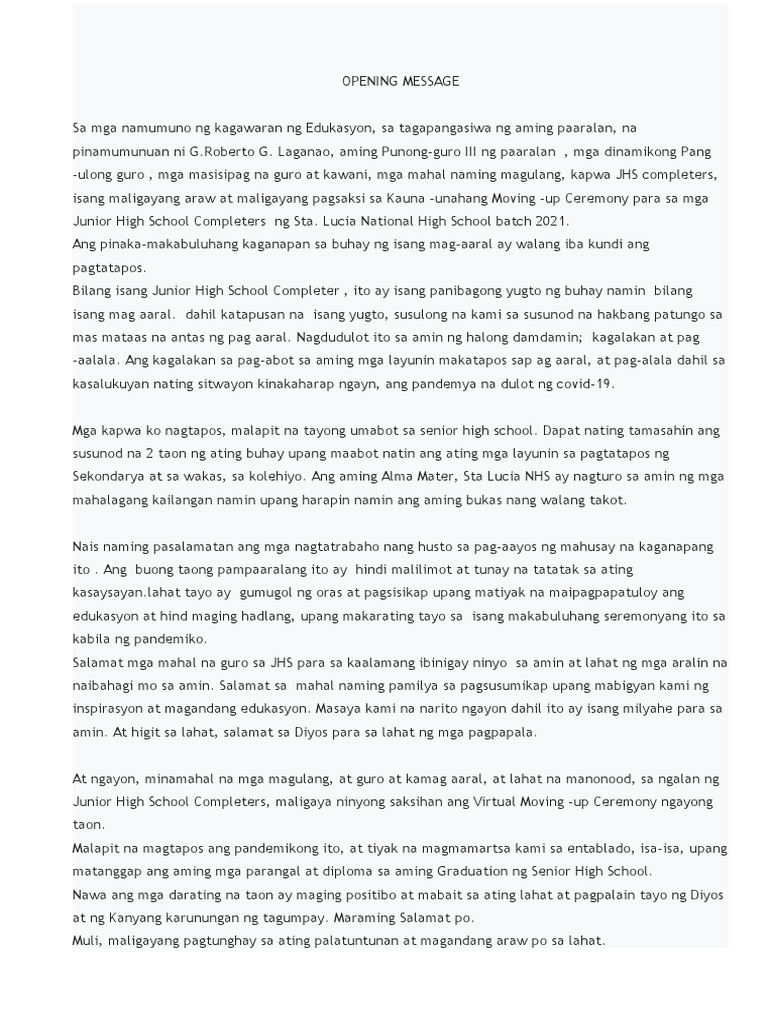 Panimulang Pagbati | PDF